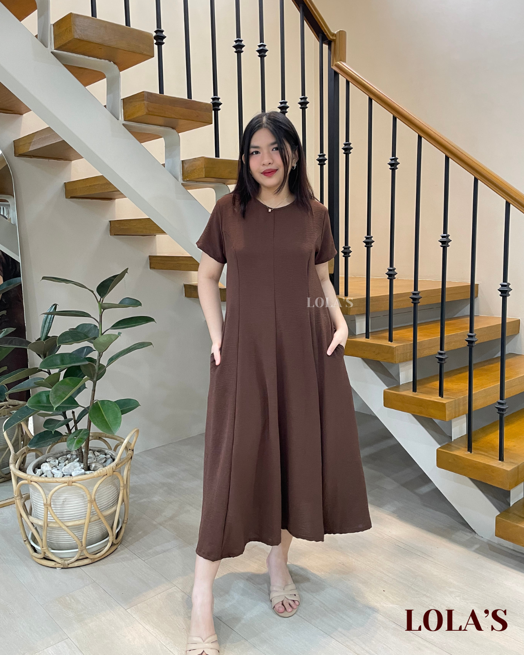 Kathleen Dress (Chocolate Brown)