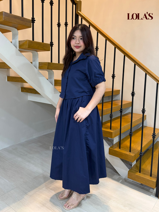 Gretchen Coords (Navy Blue Poplin)