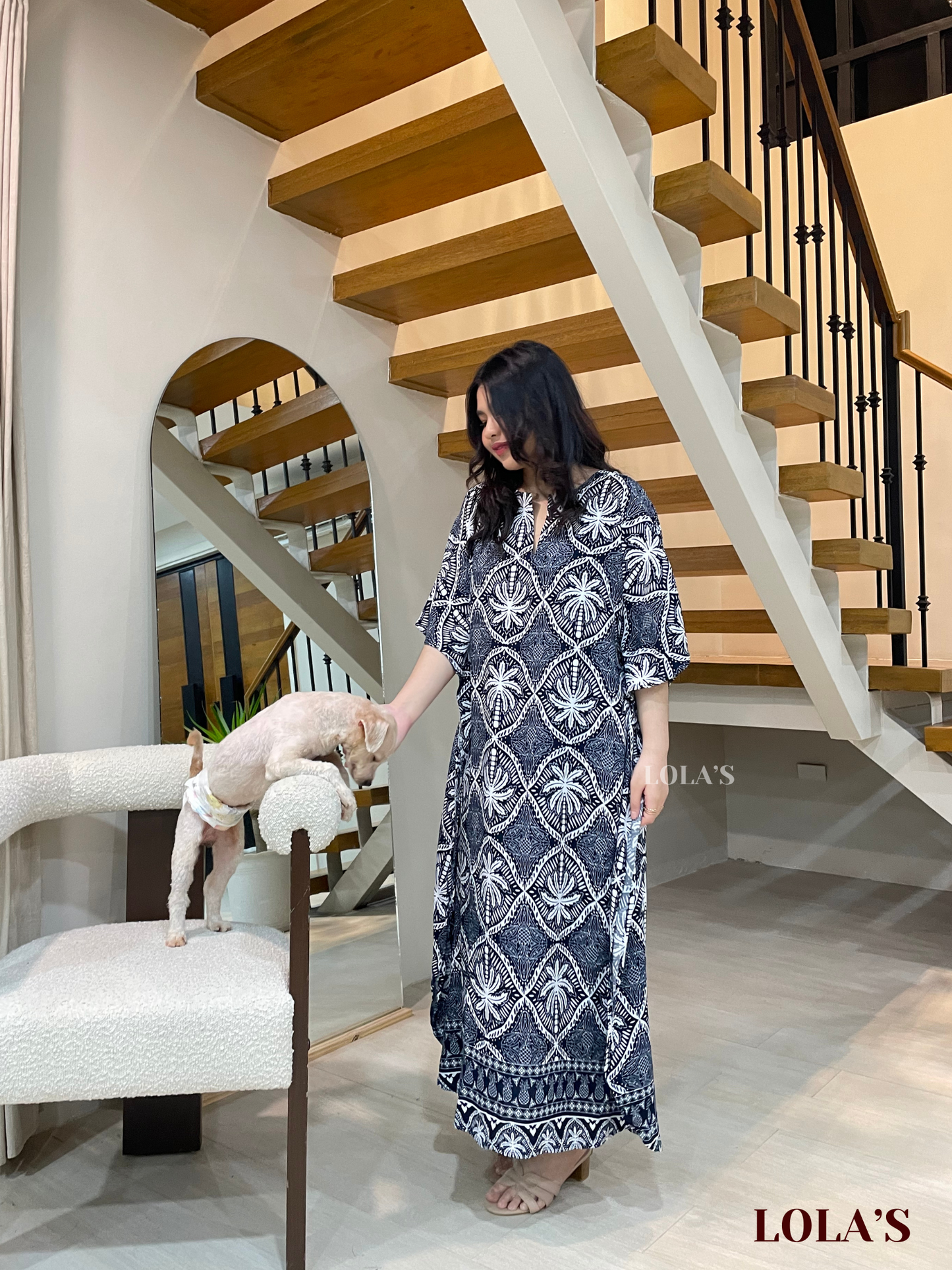 Donya Dress (Blue Palm Springs)
