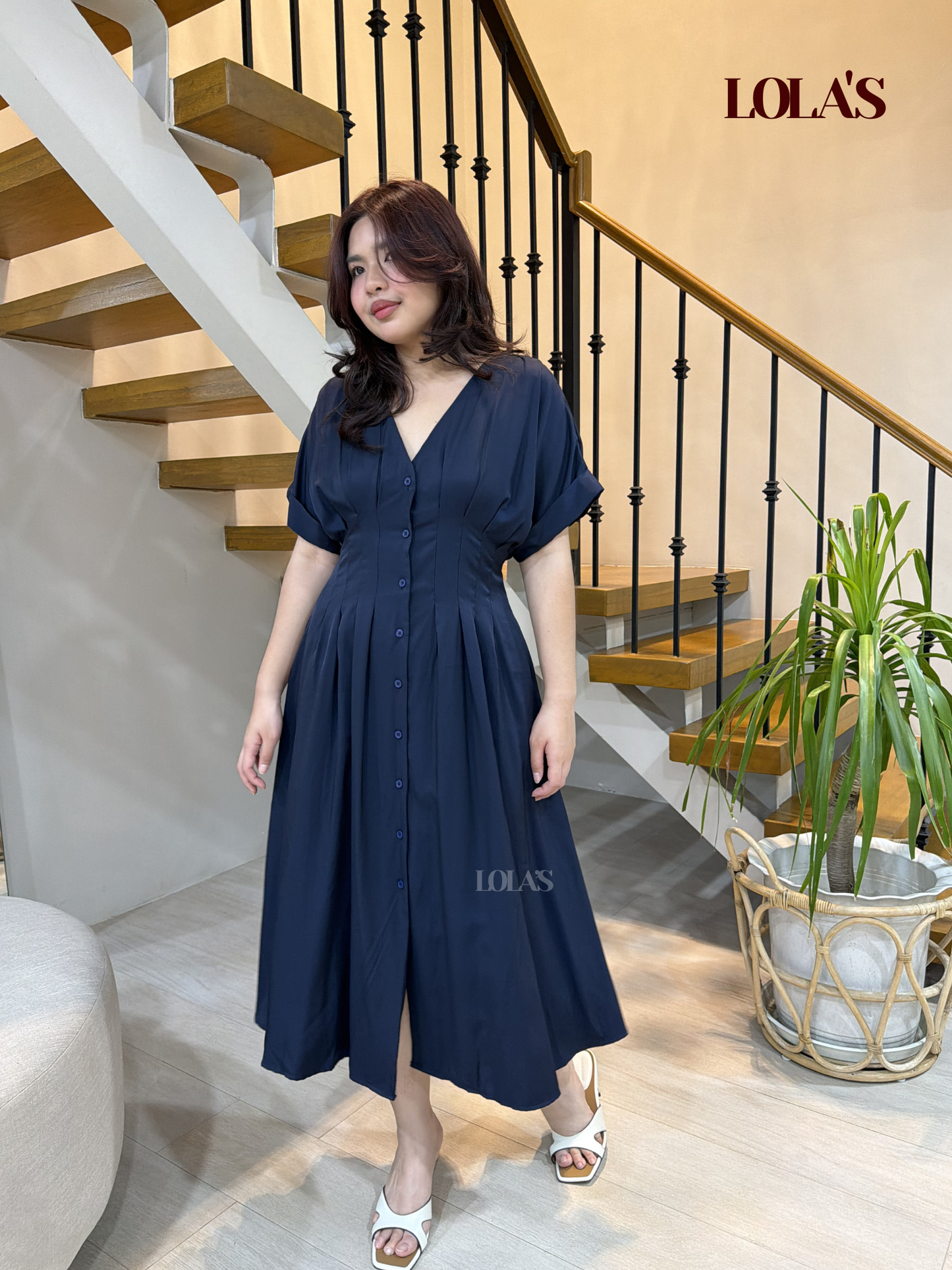 Frederica Dress (Dark Navy)