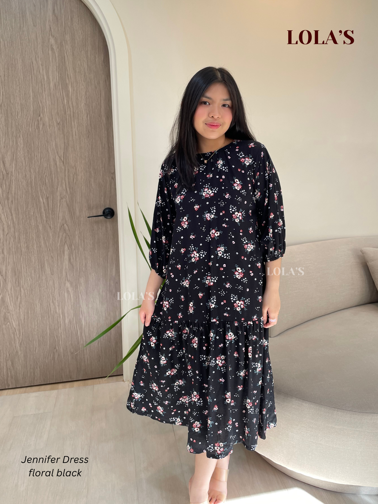 Jennifer Dress (Floral Black)