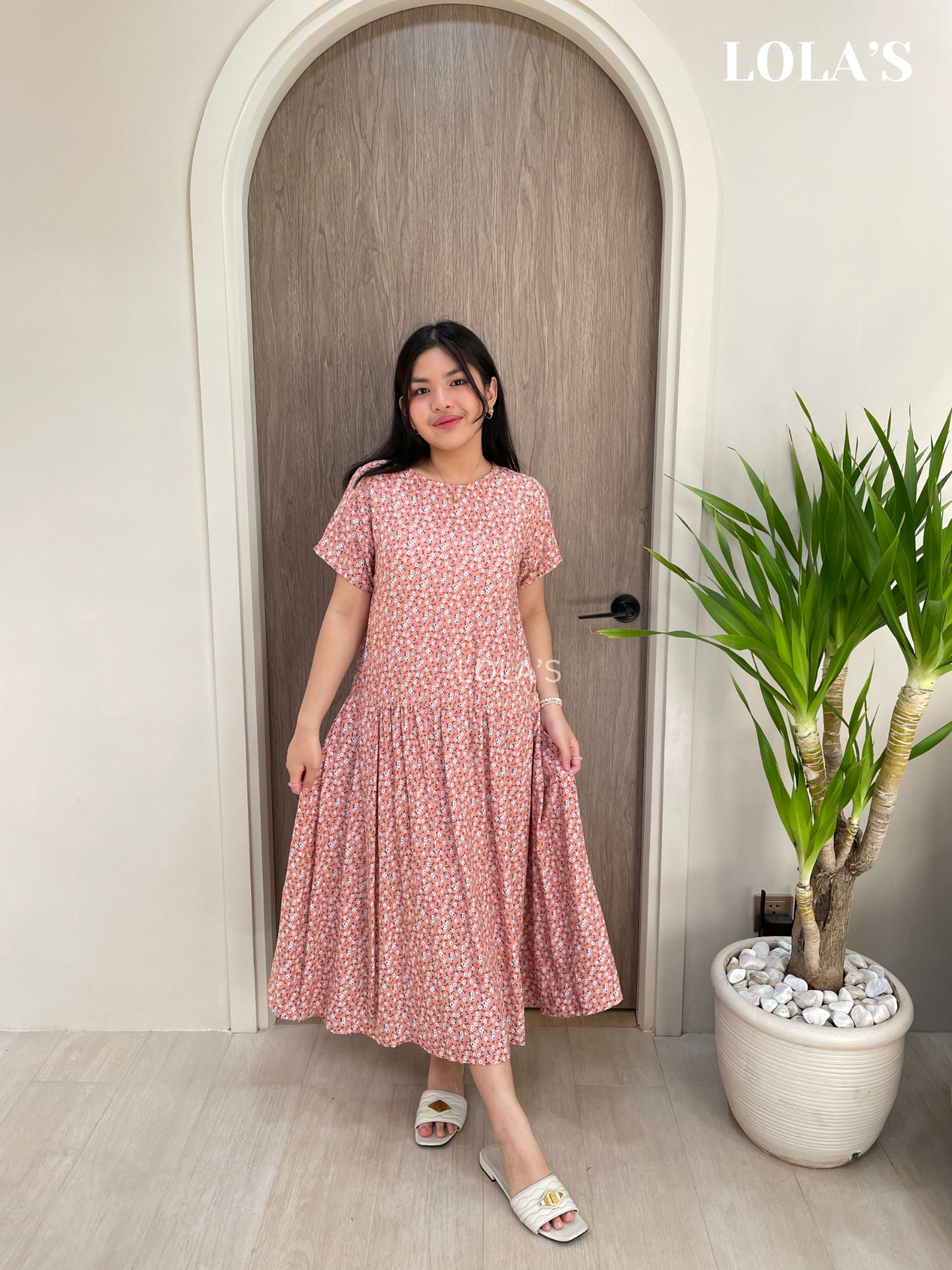 Mina Dress (Peachy Blooms)