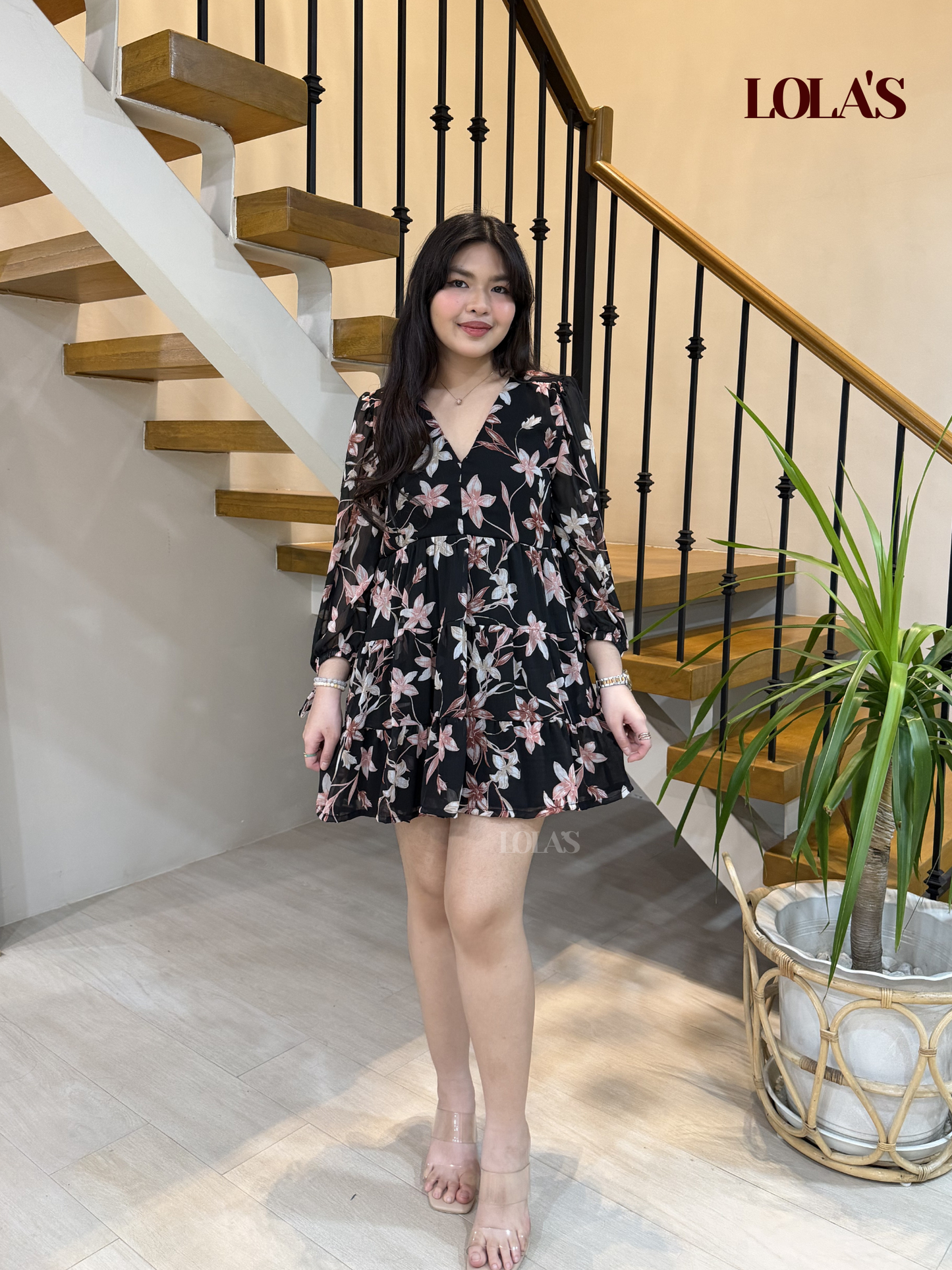 Monina Dress (Black Blossom)