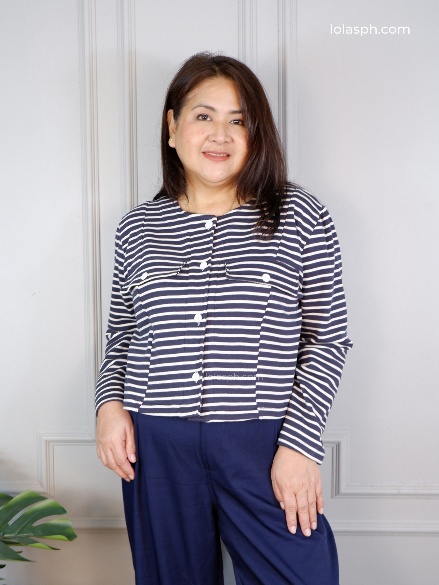 Angela Top (Blue Stripes)