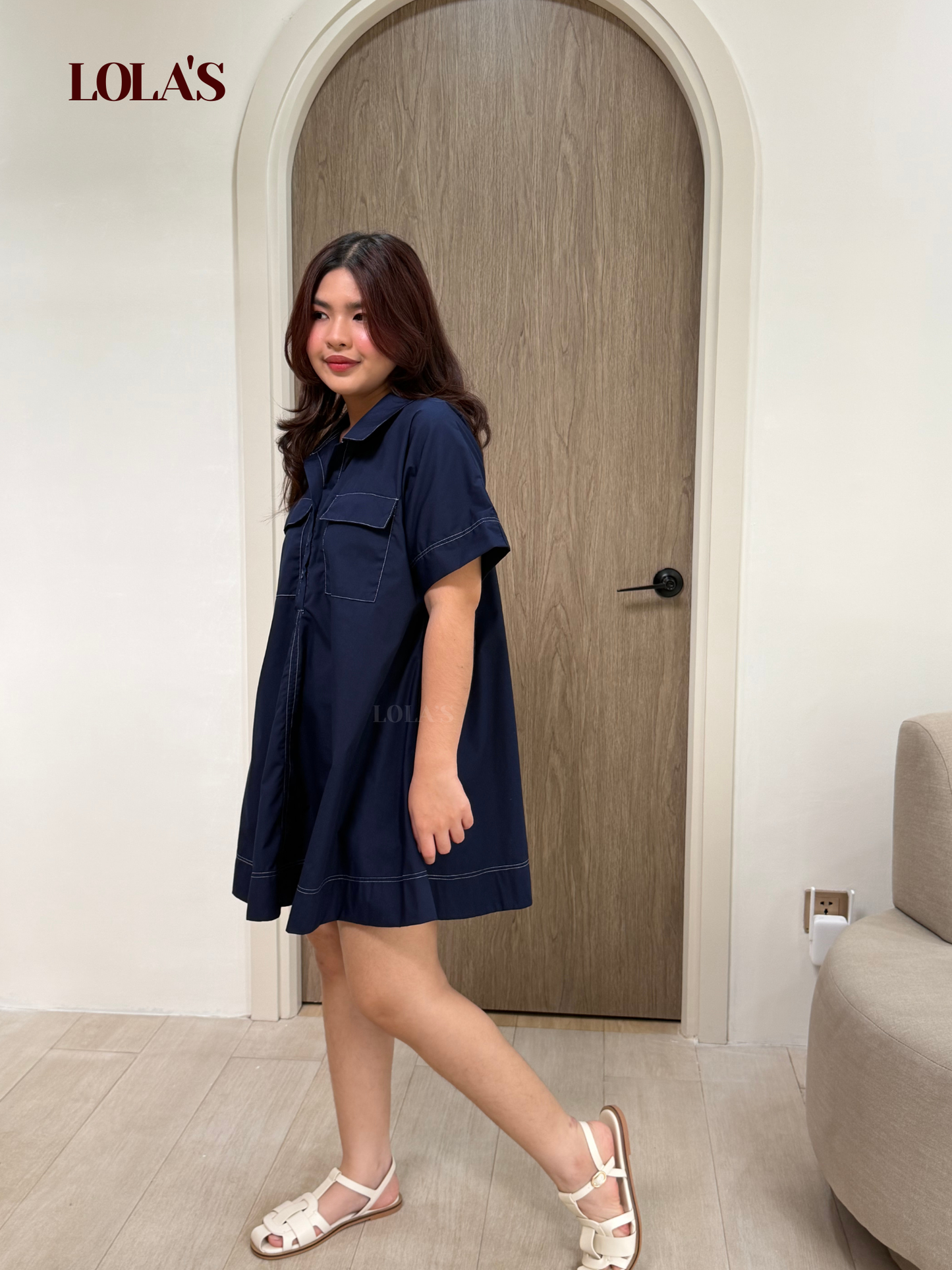 Sandrine Dress (Navy Blue)