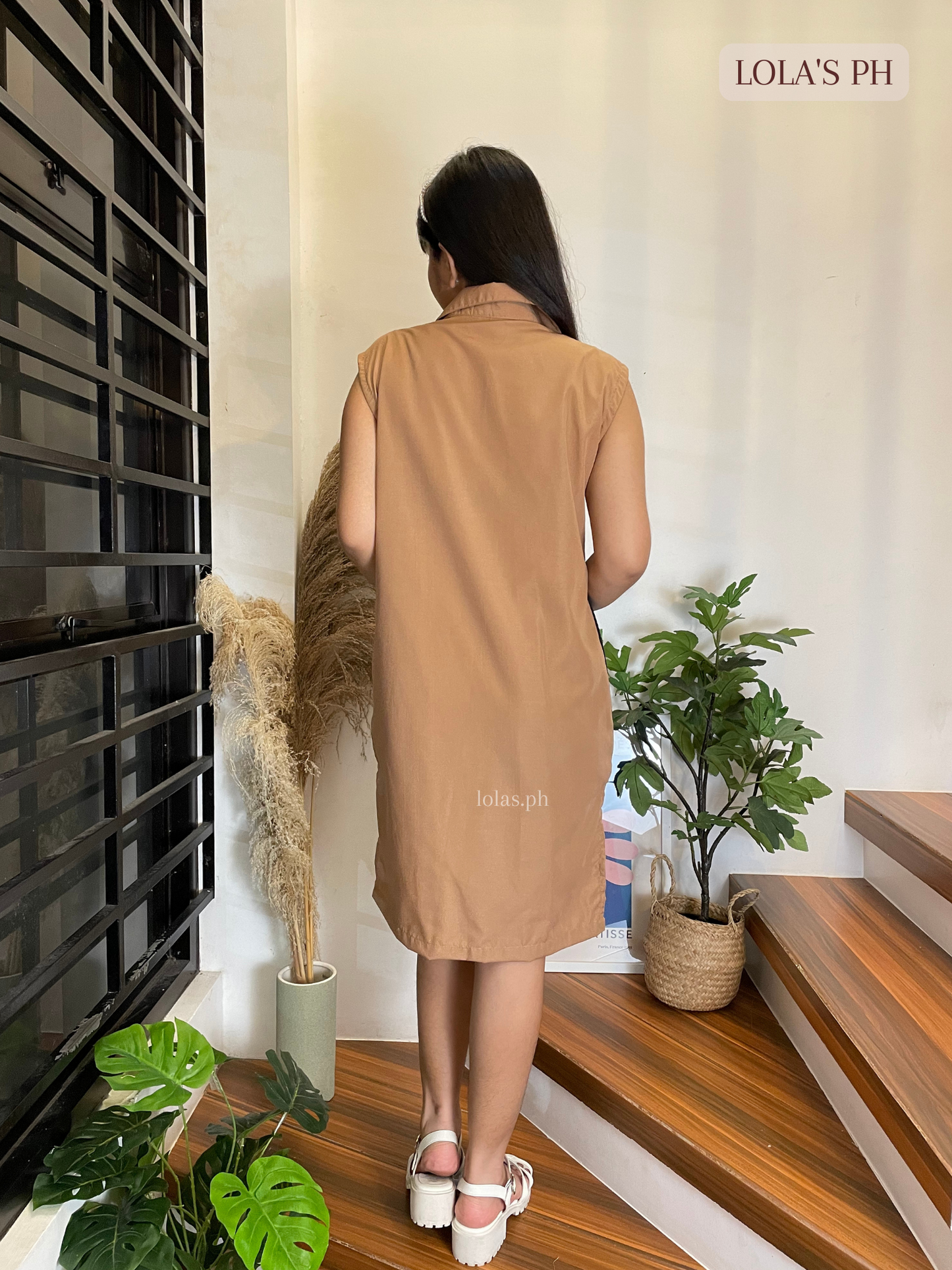 Rhina Vest Dress (Mocha- Black) SALE