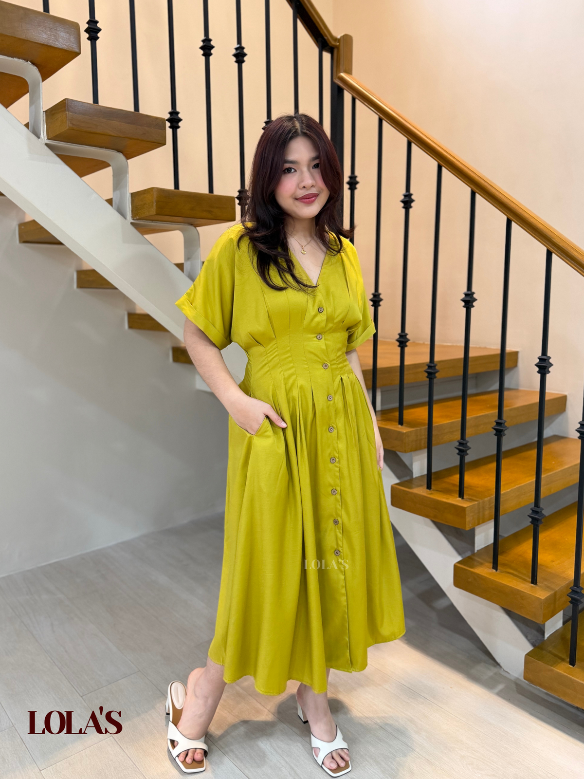 Frederica Dress (Olive Yellow)