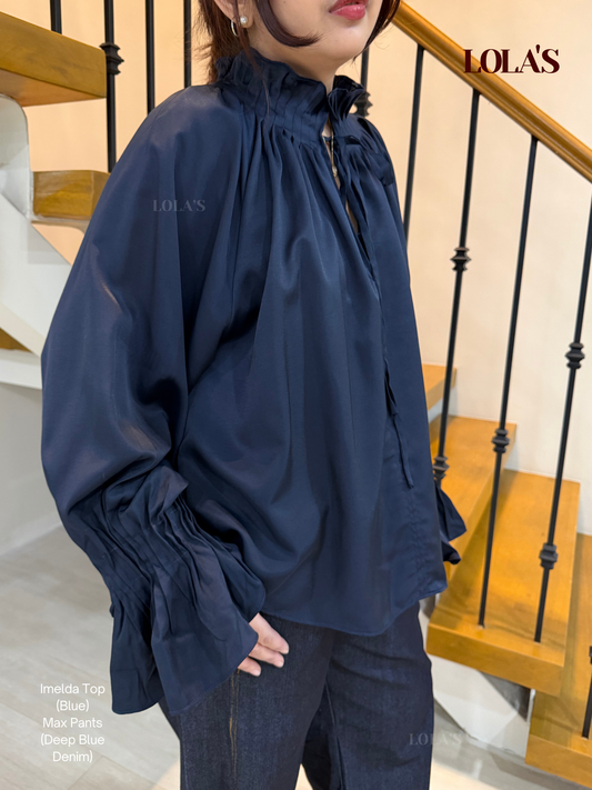 Imelda Blouse (Navy Blue)