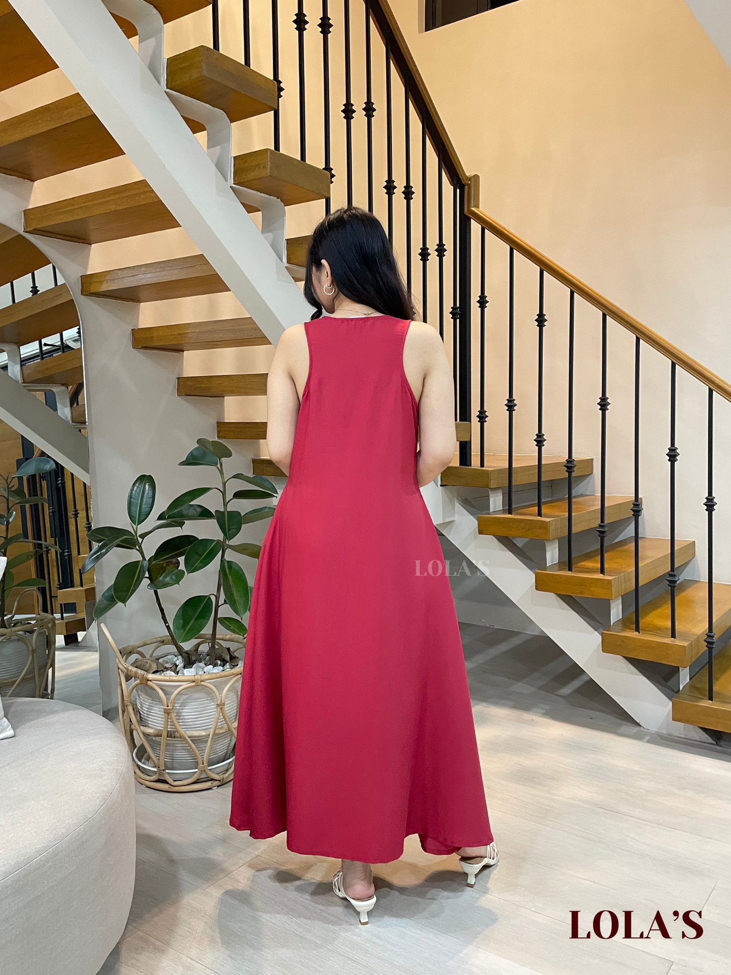 Miranda Dress (Burgundy Red)