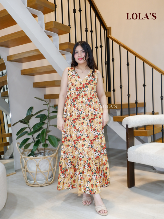 Gabrielle Dress (Yellow Florals)