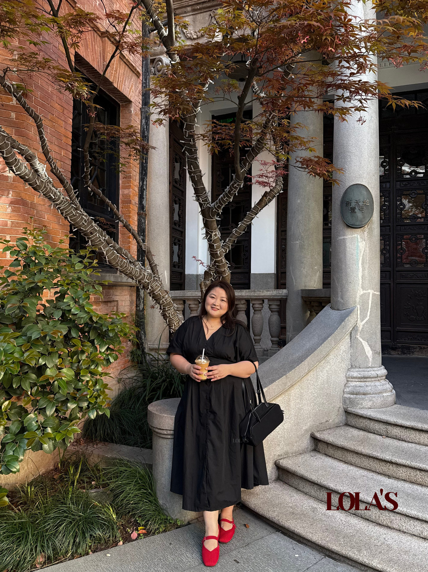 Frederica Dress (Black Poplin)