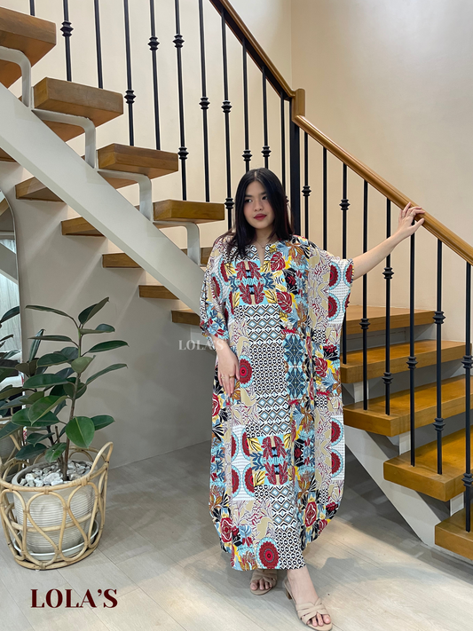 Donya Dress (Morocco Cream-Red)