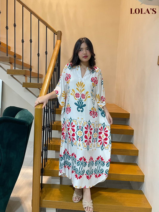 Donya Dress (Red Ornate)