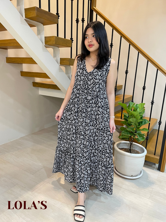 Gabrielle Dress (Black Floral)