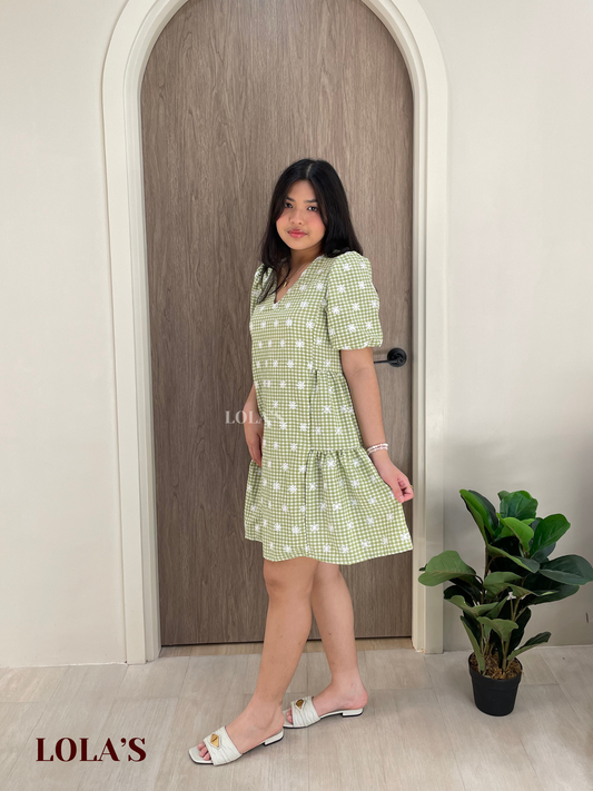 Jaegen Dress (Green Gingham)