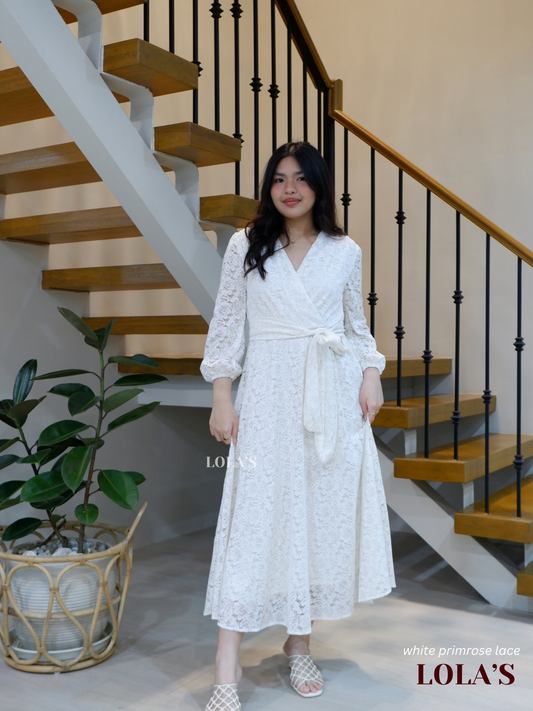 Paula Dress (White Primrose Lace)