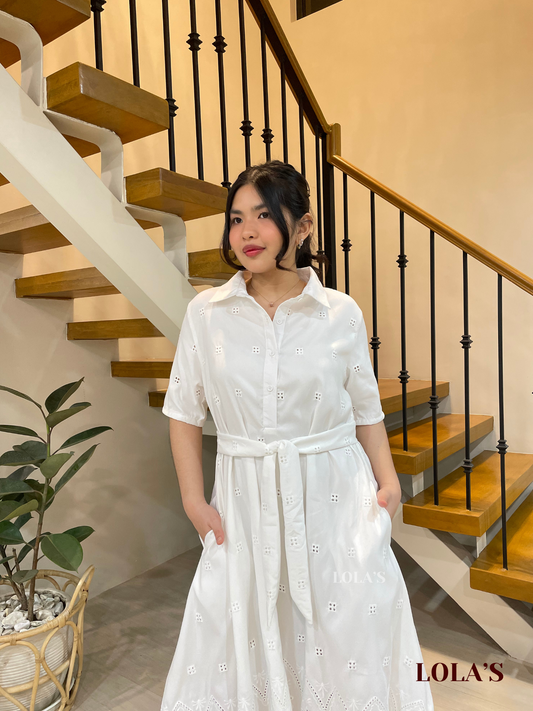 Bianca Dress (White Eyelet)