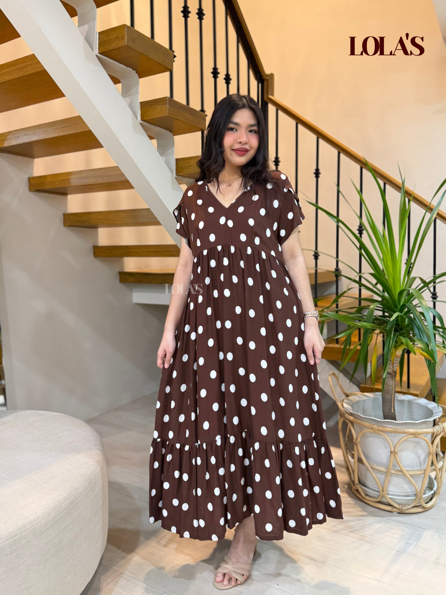 Jane Dress (Brown Dots)