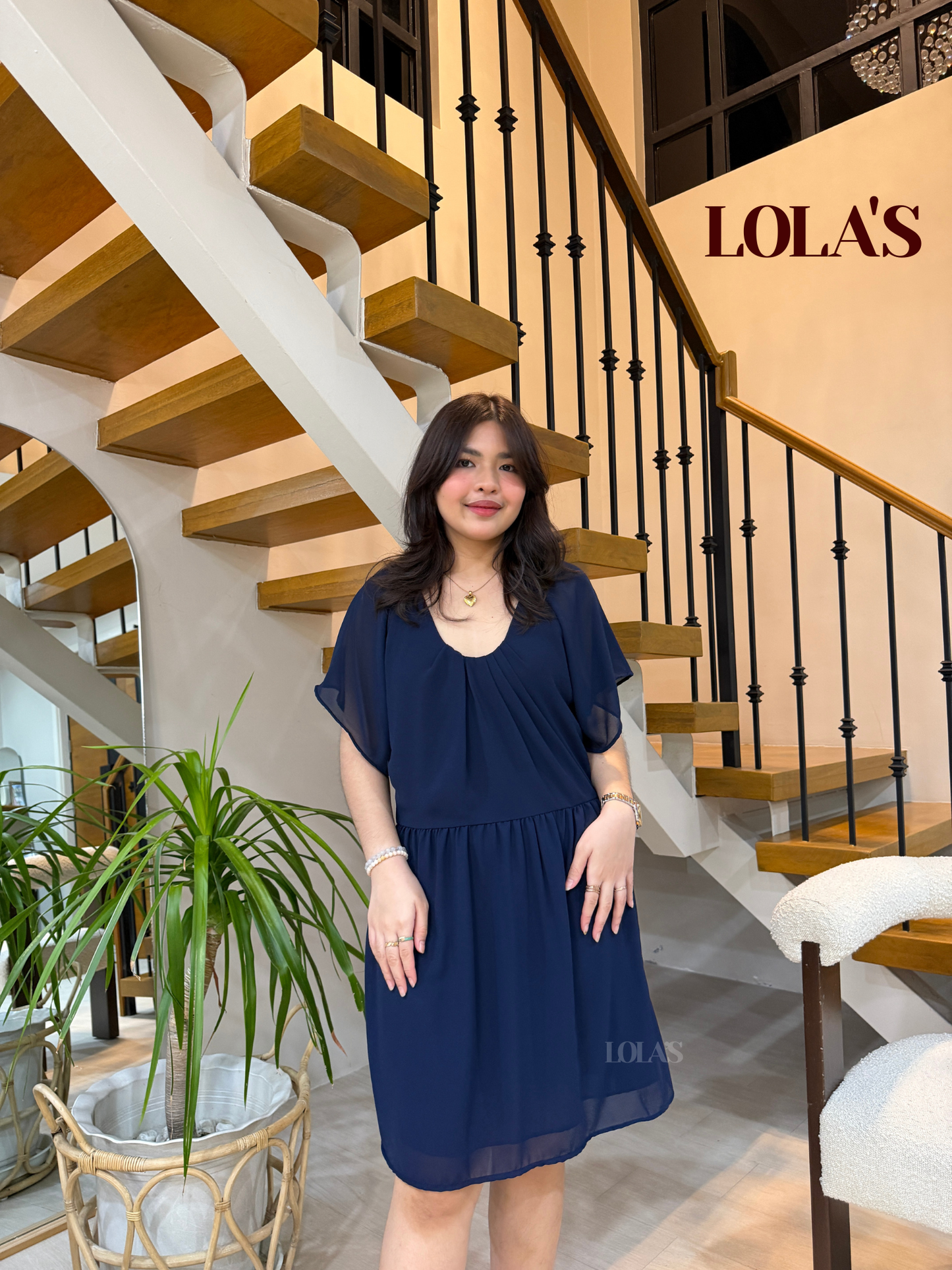 Nessa Dress (Navy Blue)