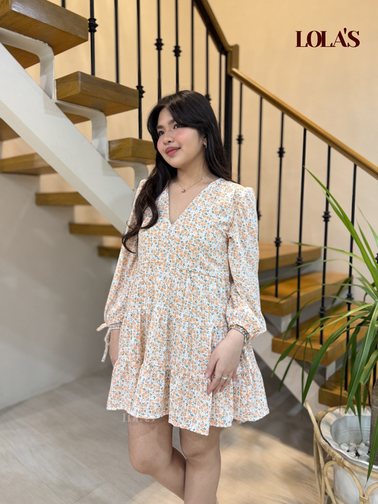 Monina Dress (Peach Blooms)