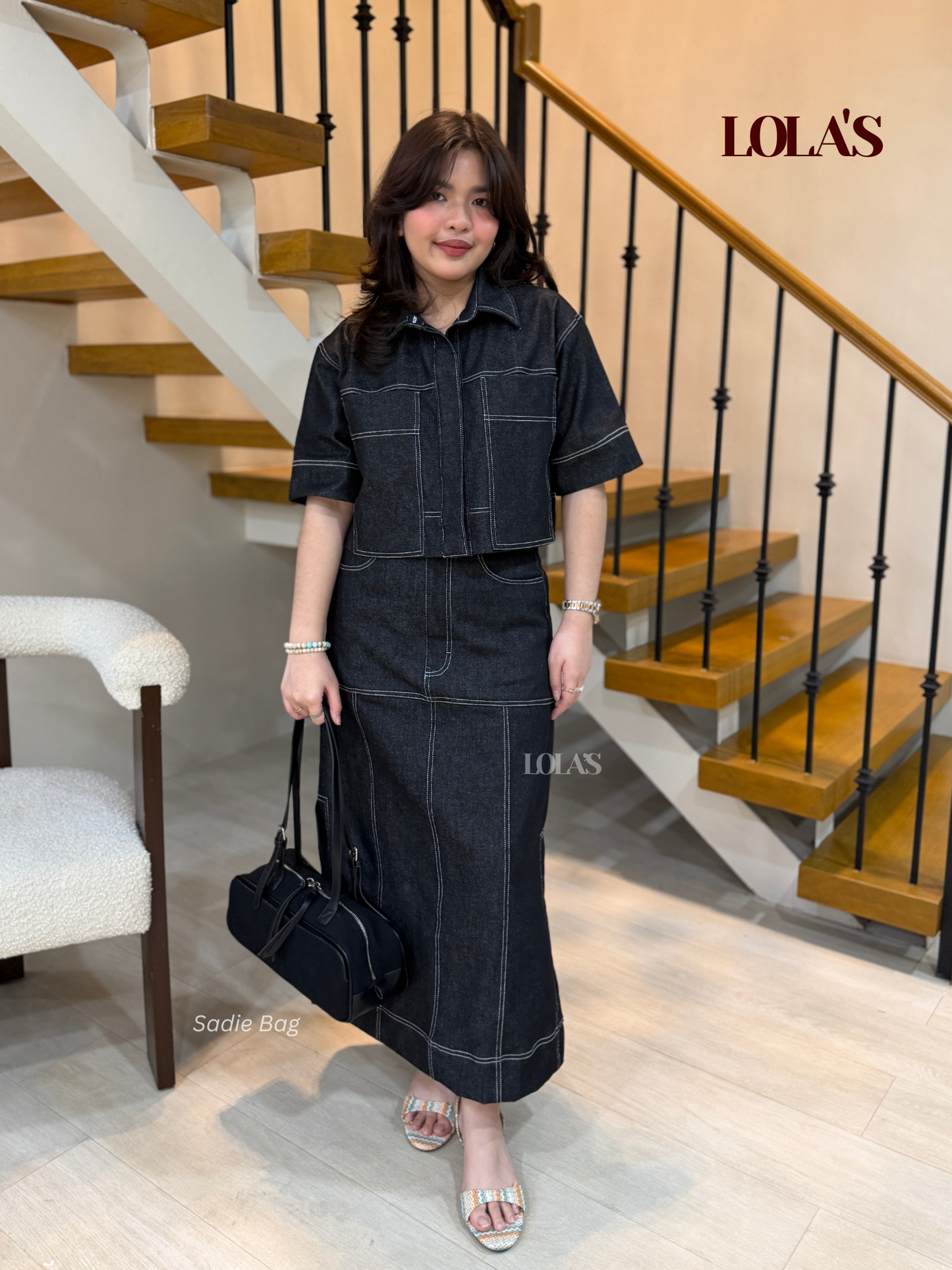 Sabina Top (Black Denim)