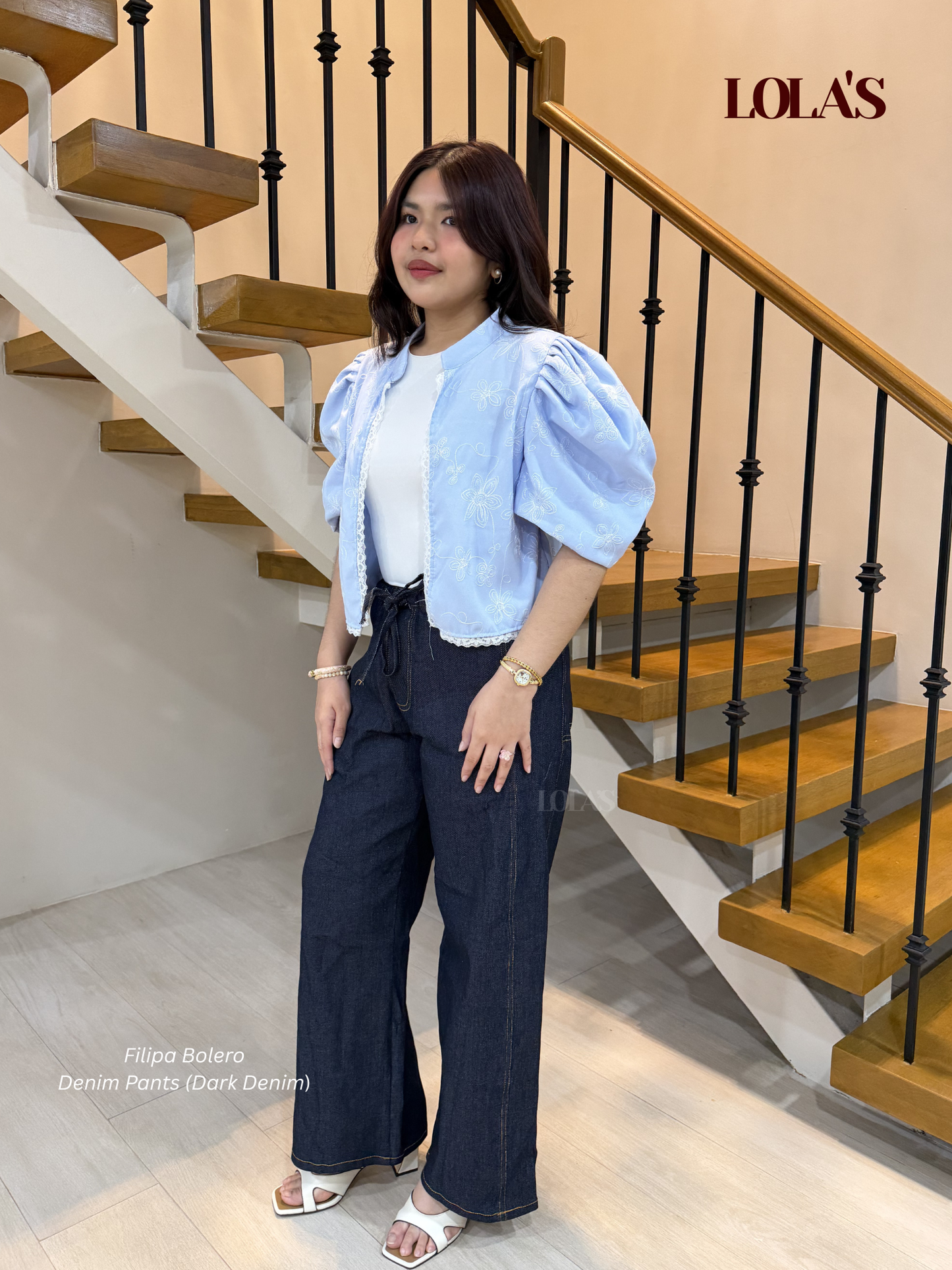 Filipa Bolero (Sky Blue Embroidered)