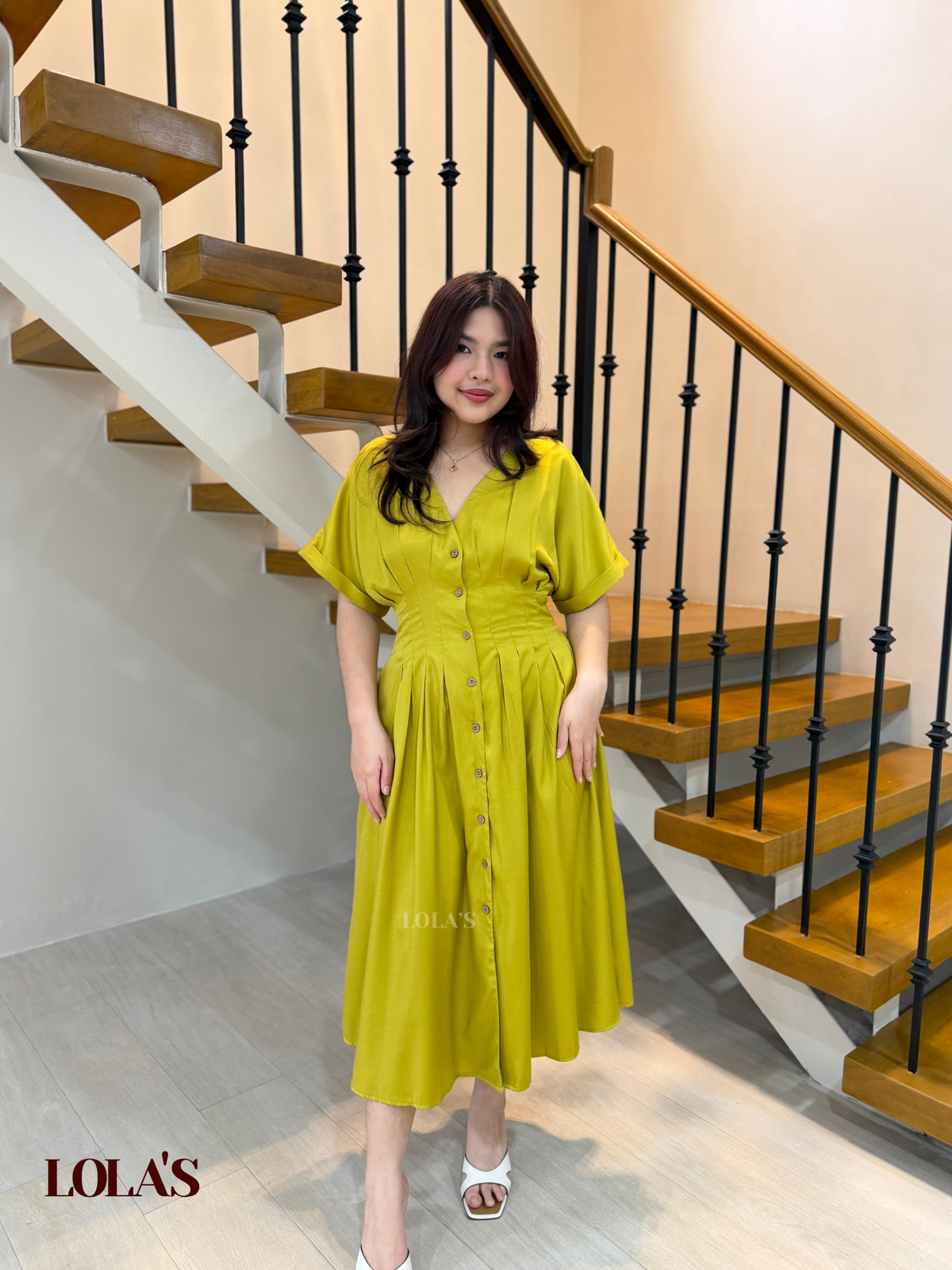 Frederica Dress (Olive Yellow)