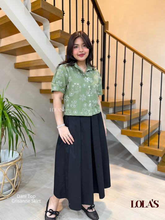 Dani Top (Green Embroidered)
