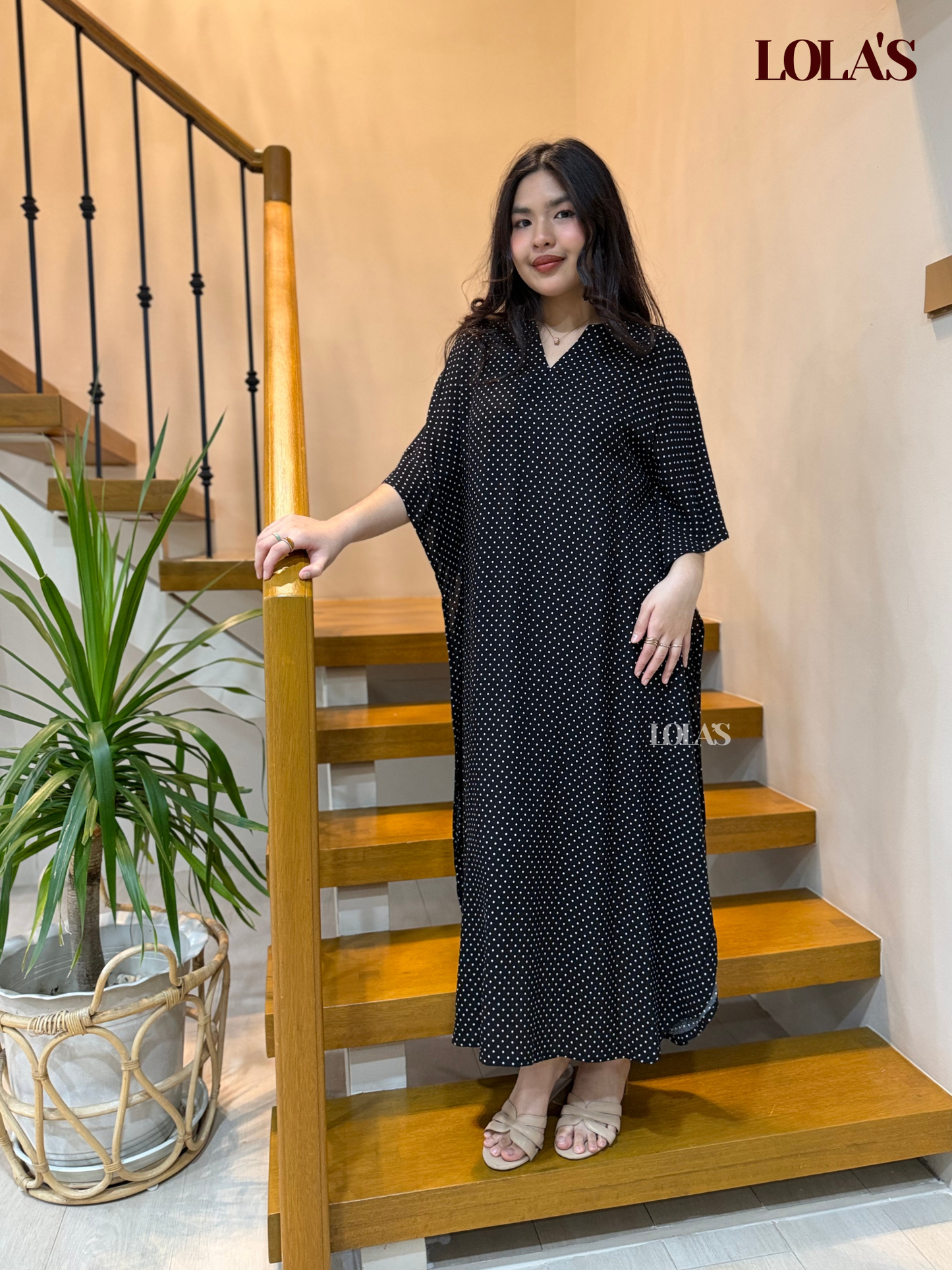 Donya Dress (Black Polka)