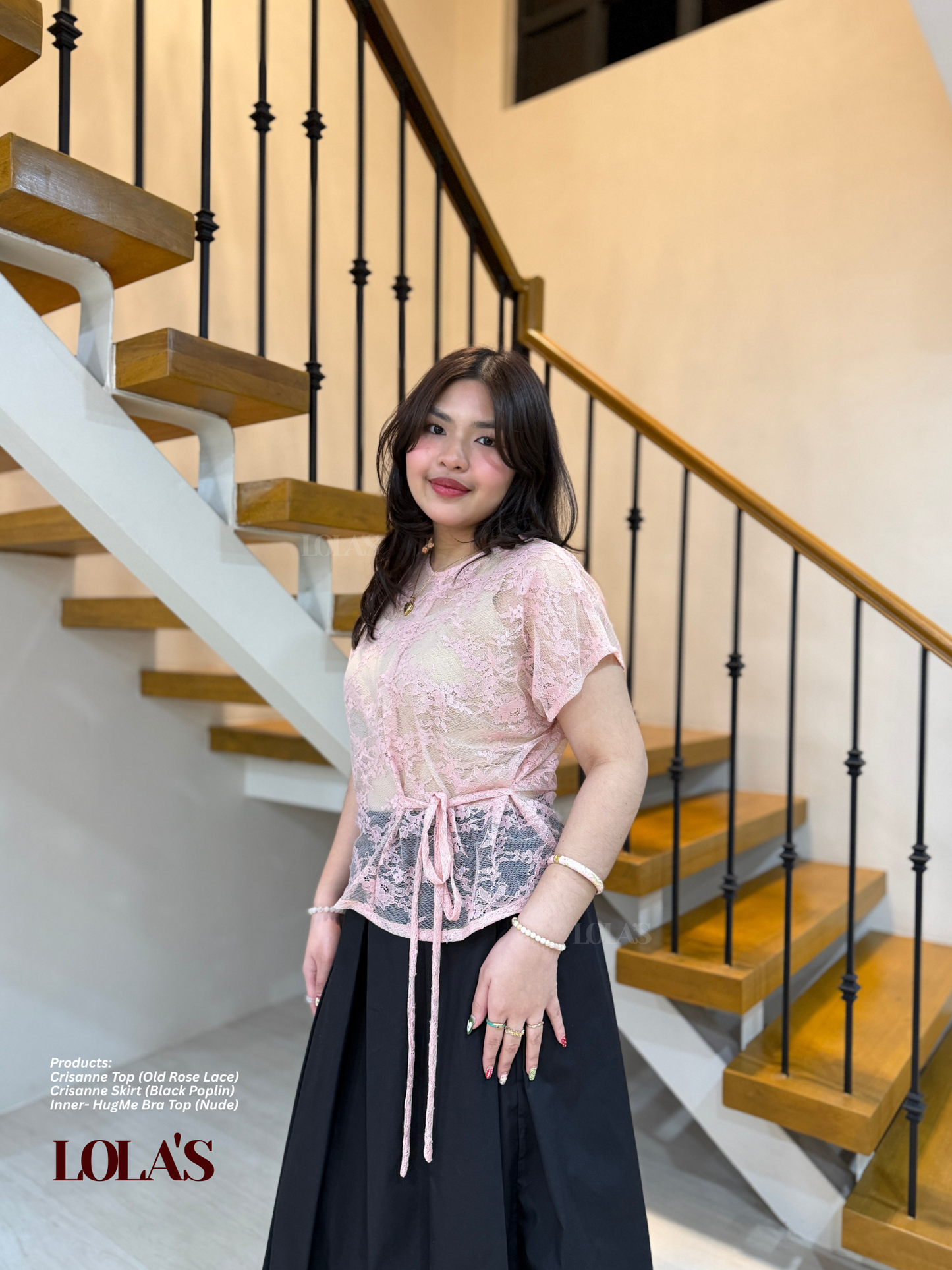 Crisanne Top (Old Rose Lace | Sheer | See-Through)