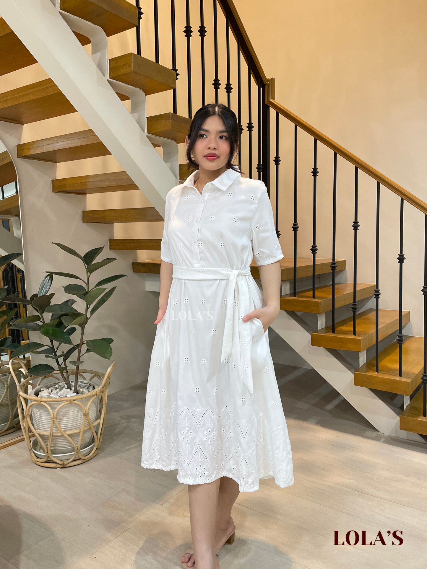 Bianca Dress (White Eyelet)