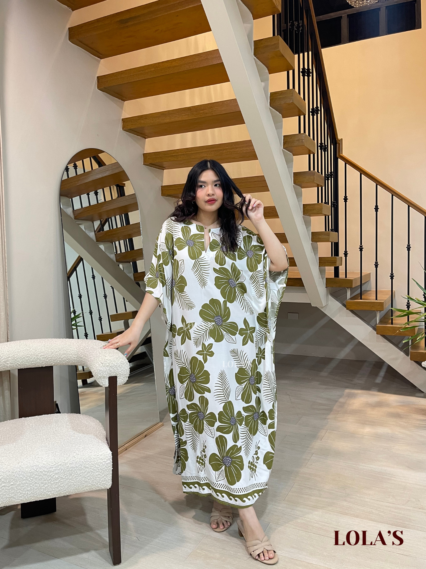 Donya Dress (Olive Blossoms)