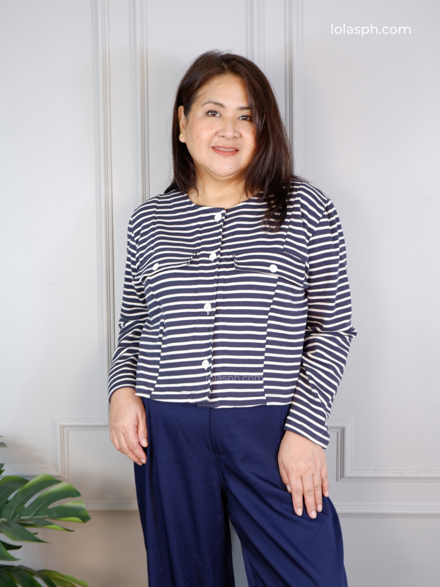 Angela Top (Blue Stripes)