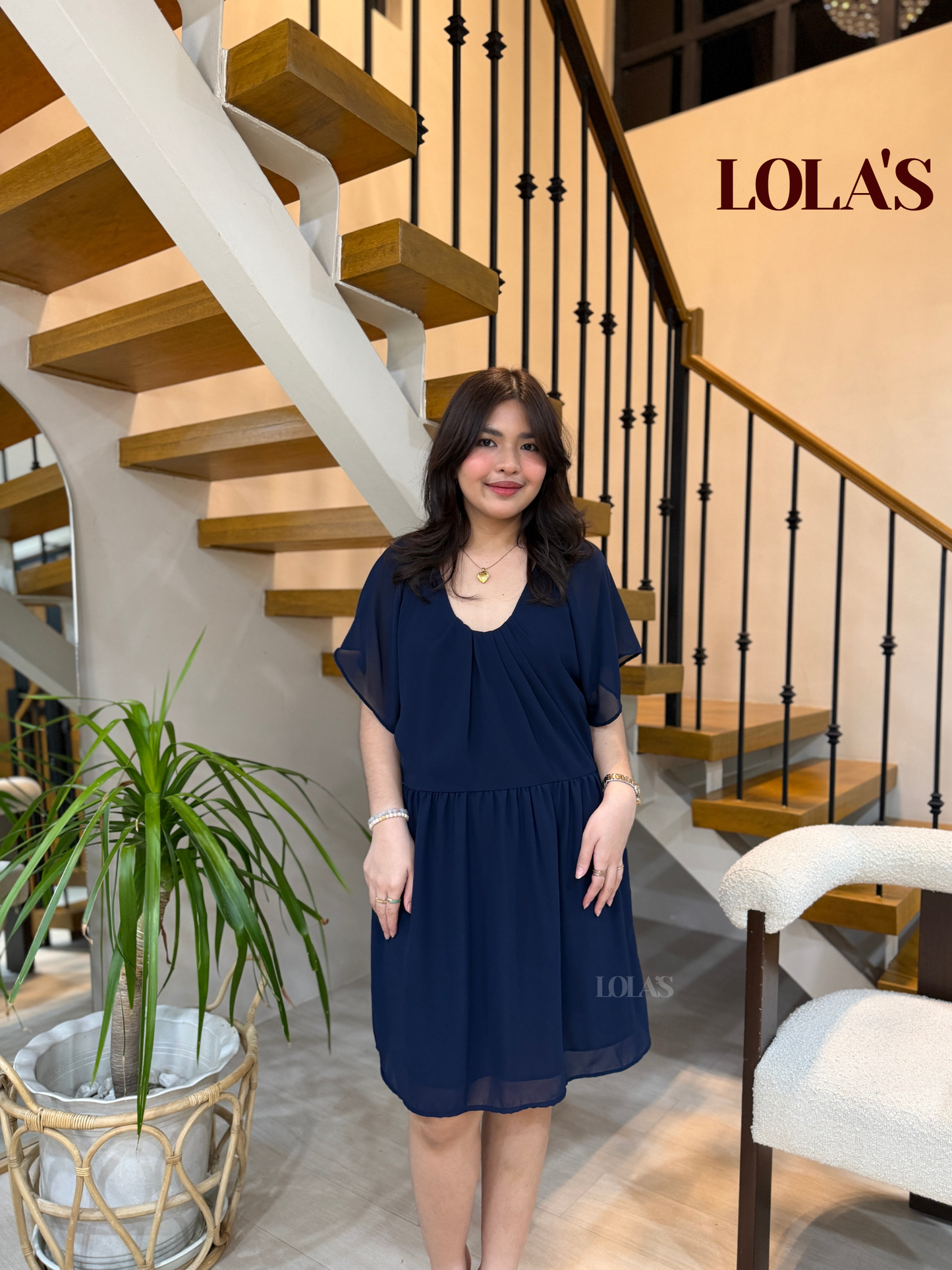 Nessa Dress (Navy Blue)