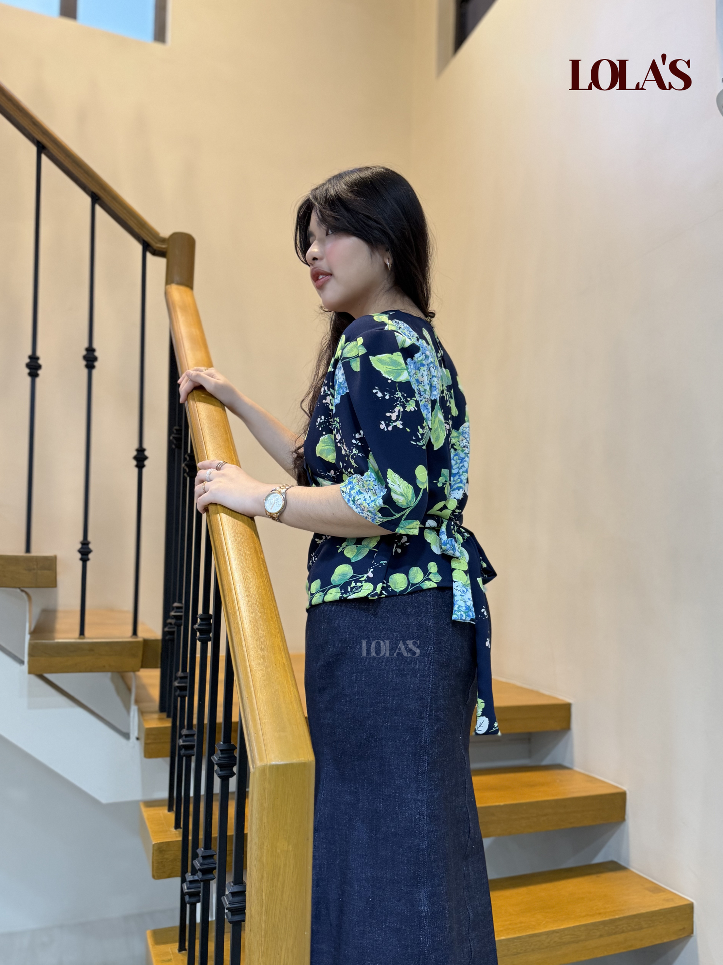 Maria Clara Top (Blue Hydrangea)
