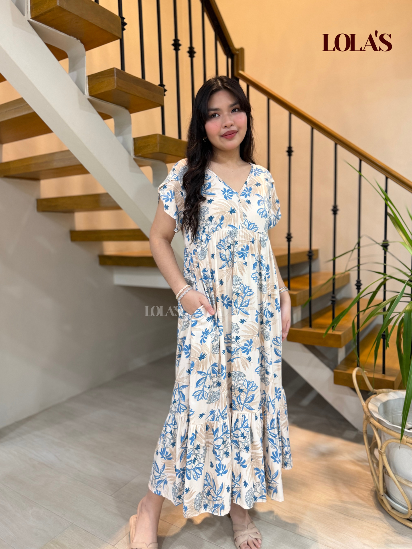Jane Dress (Delicate Blue Floral)