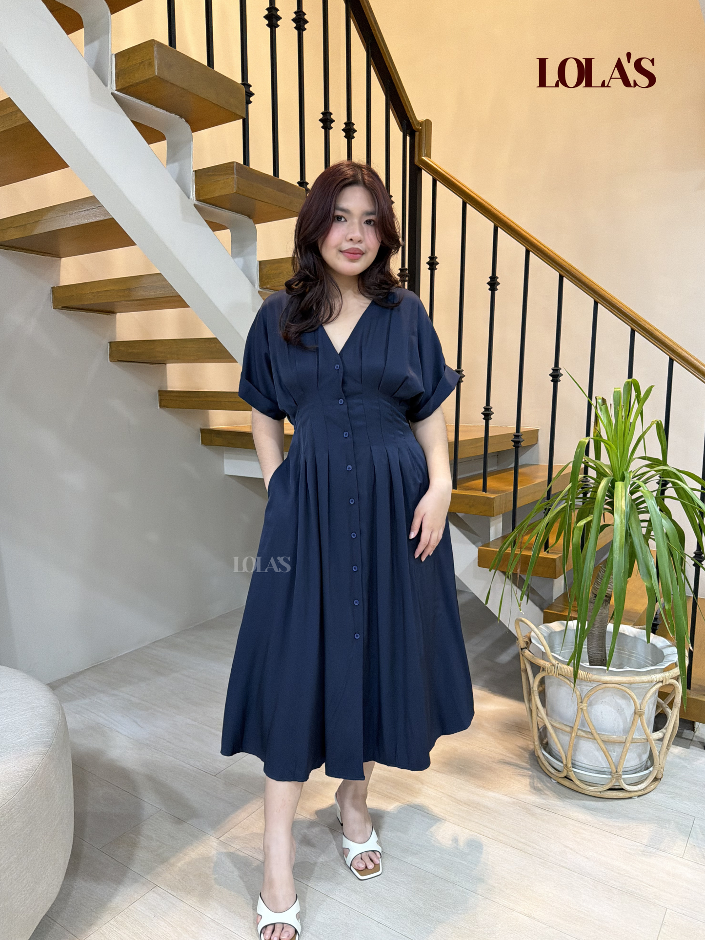 Frederica Dress (Dark Navy)