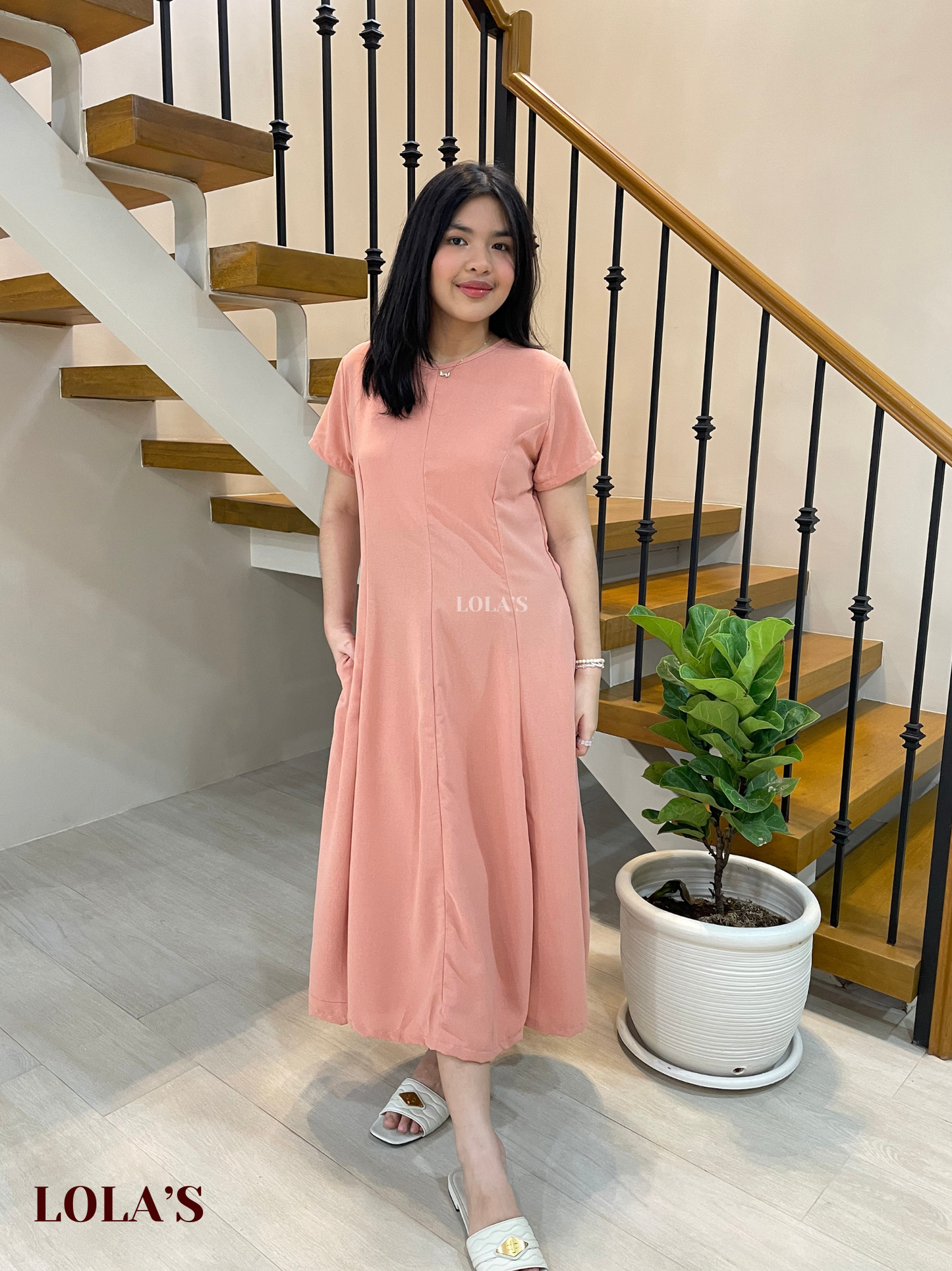 Kathleen Dress  (Peach)