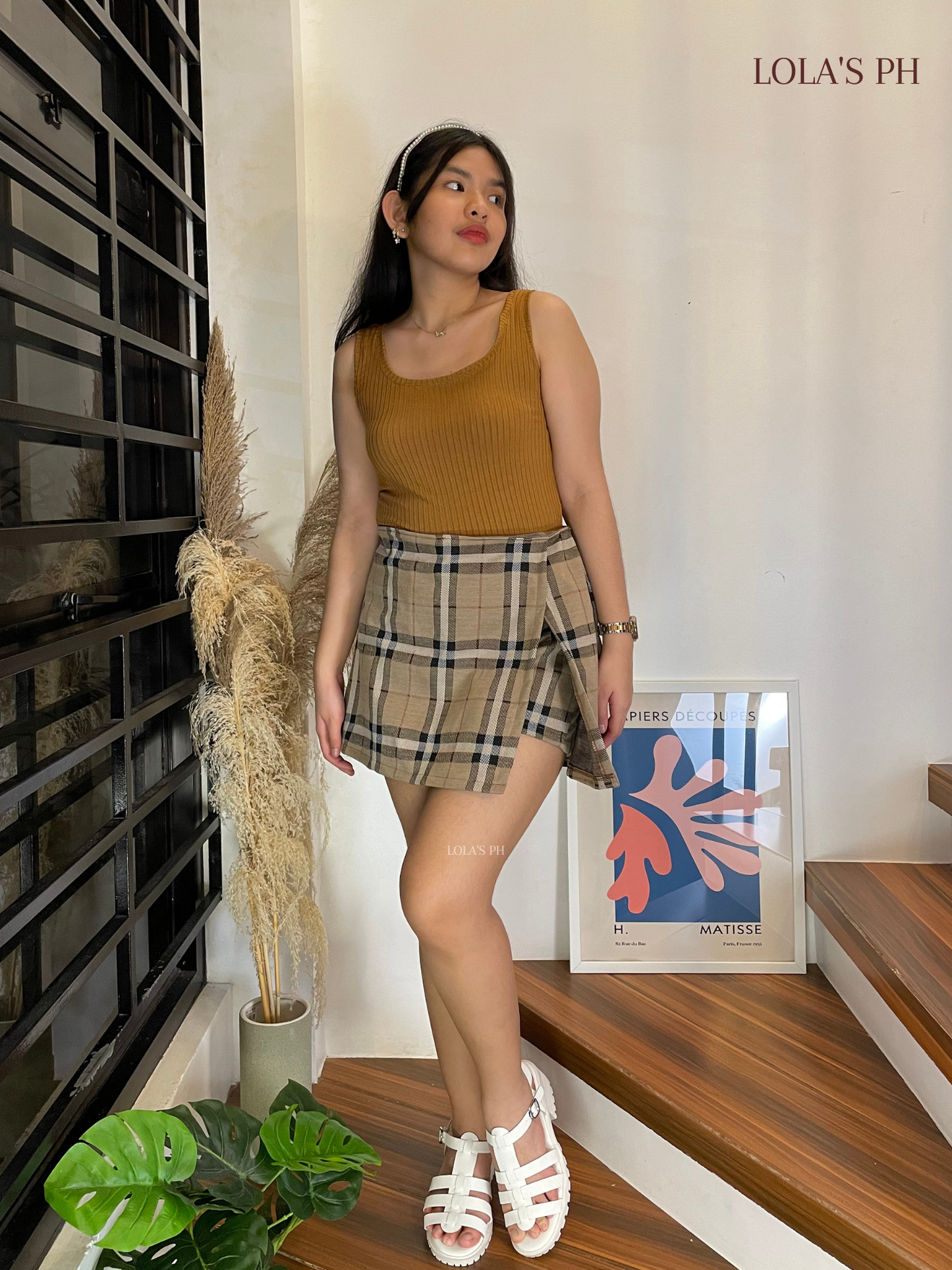 Myka Skort (Brown Plaid)