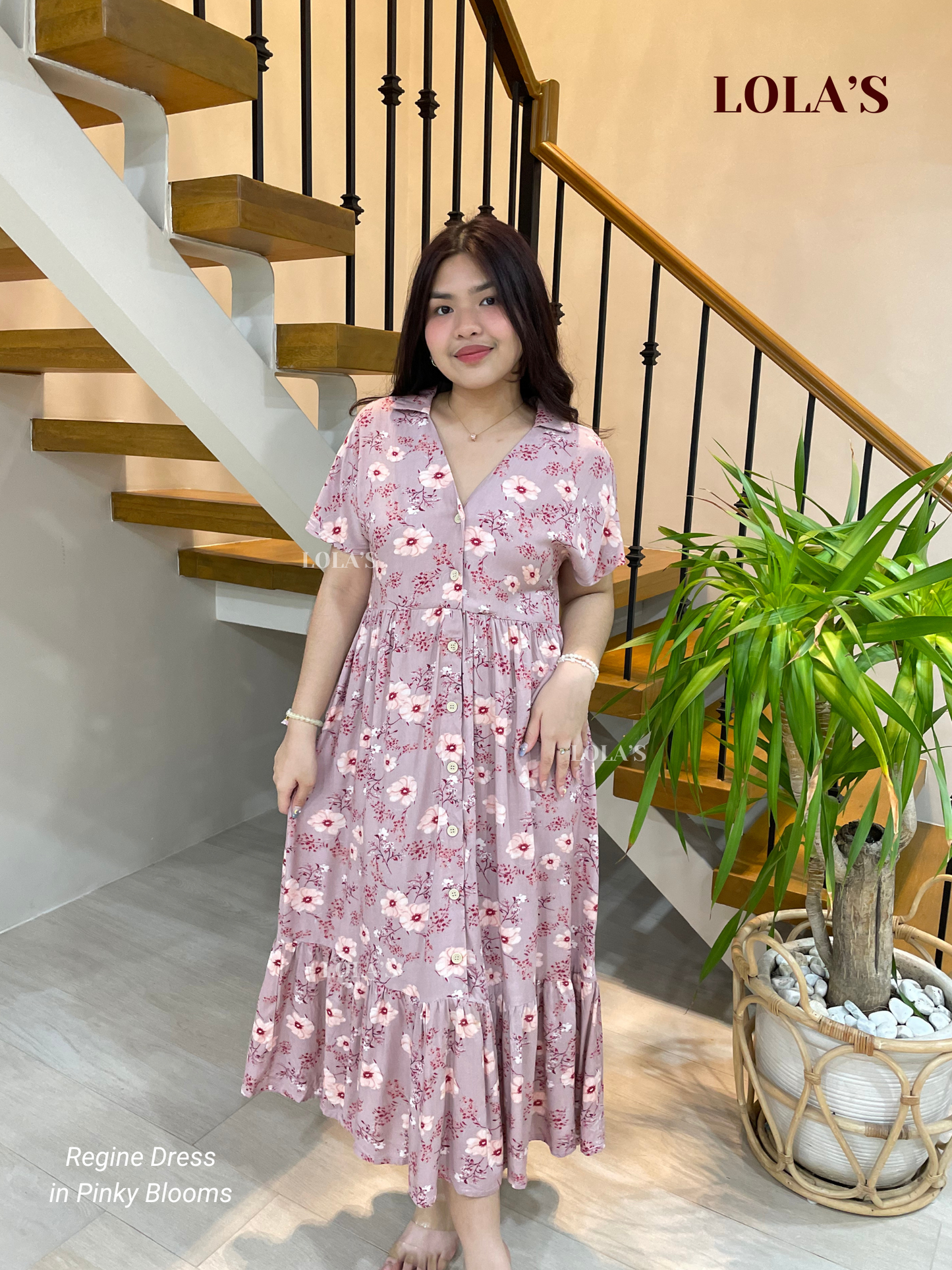 Regine Dress (Pinky Blooms)