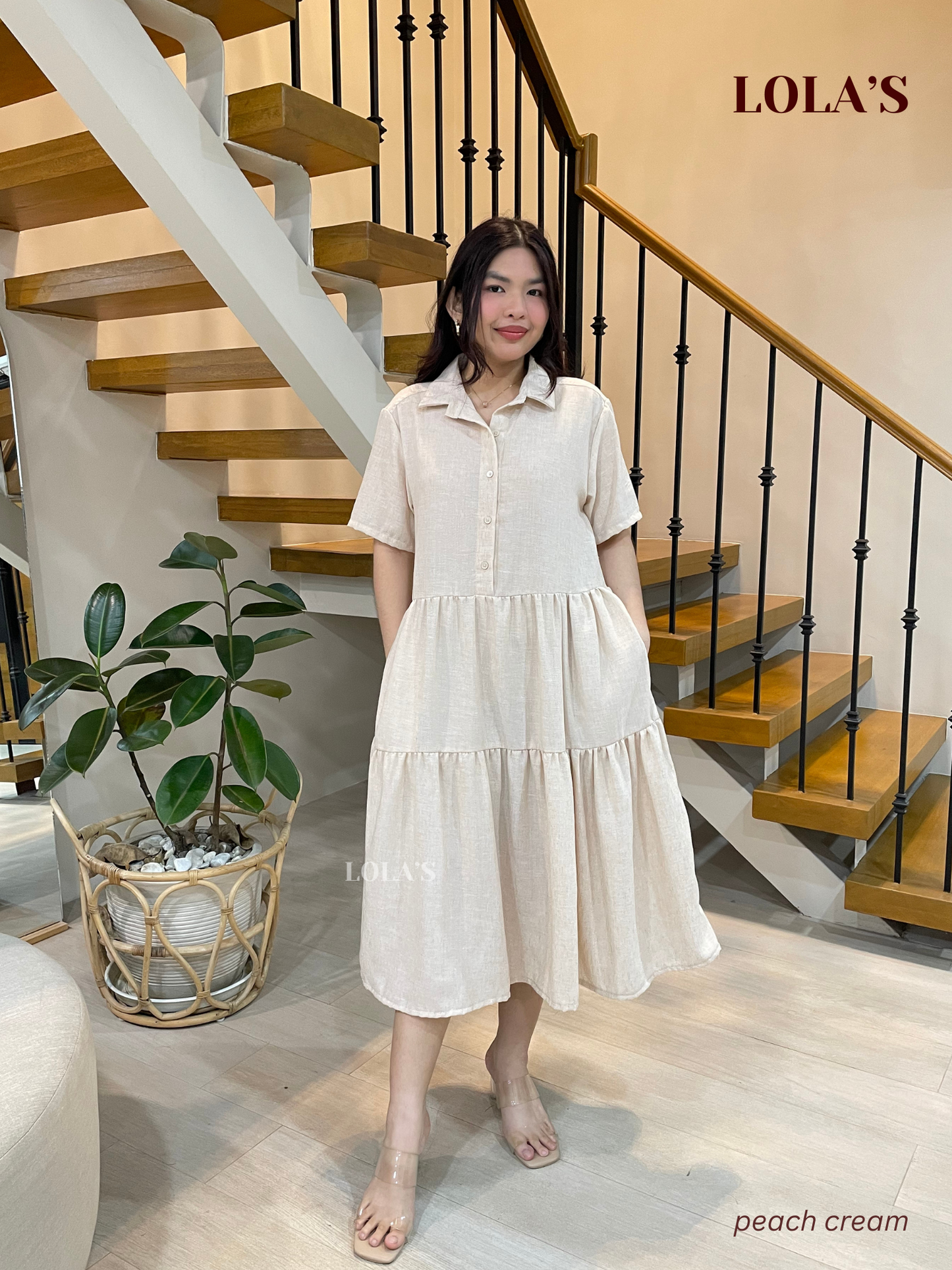 Emily Dress (Peach Cream)