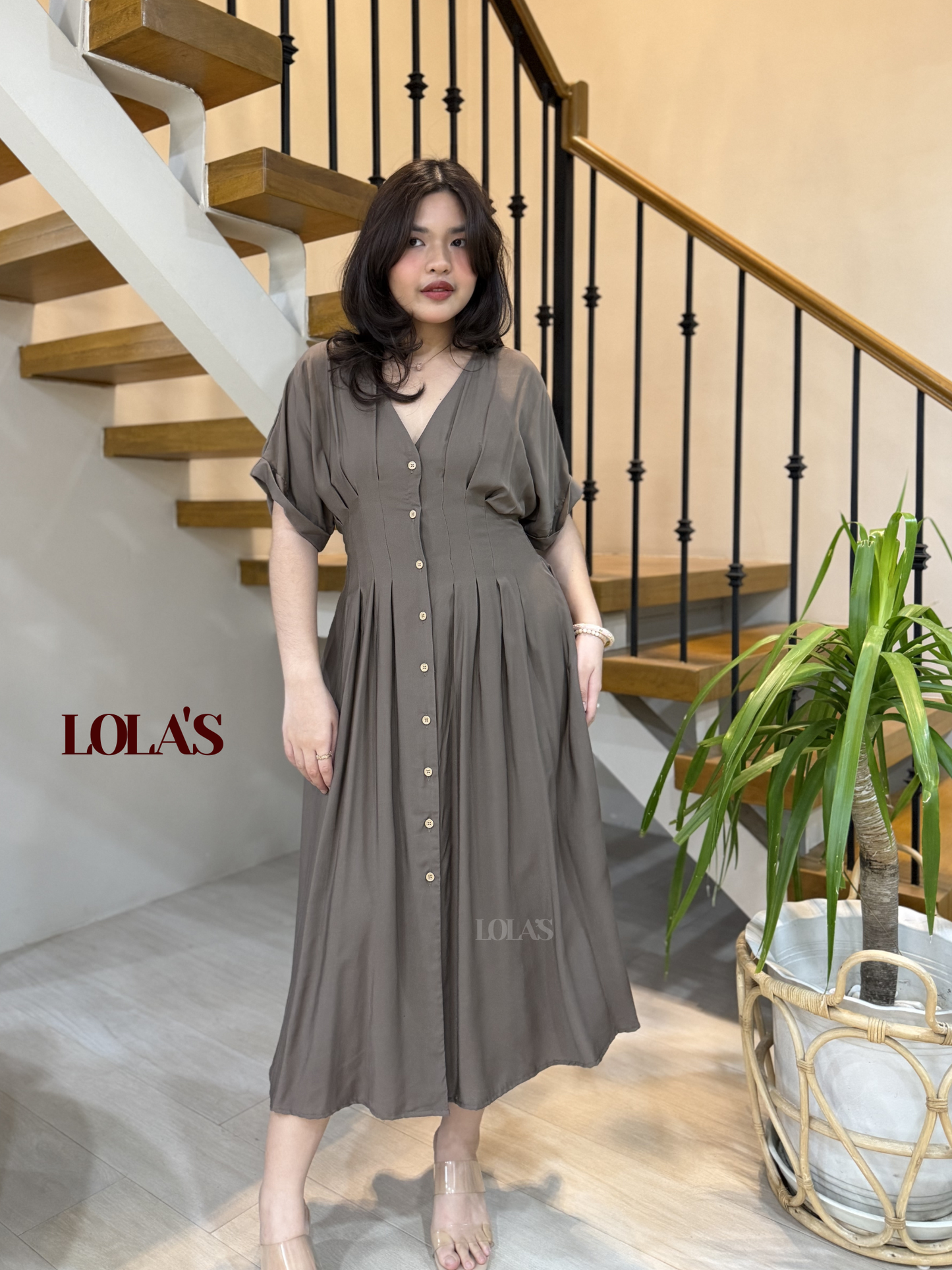 Frederica Dress (Taupe)