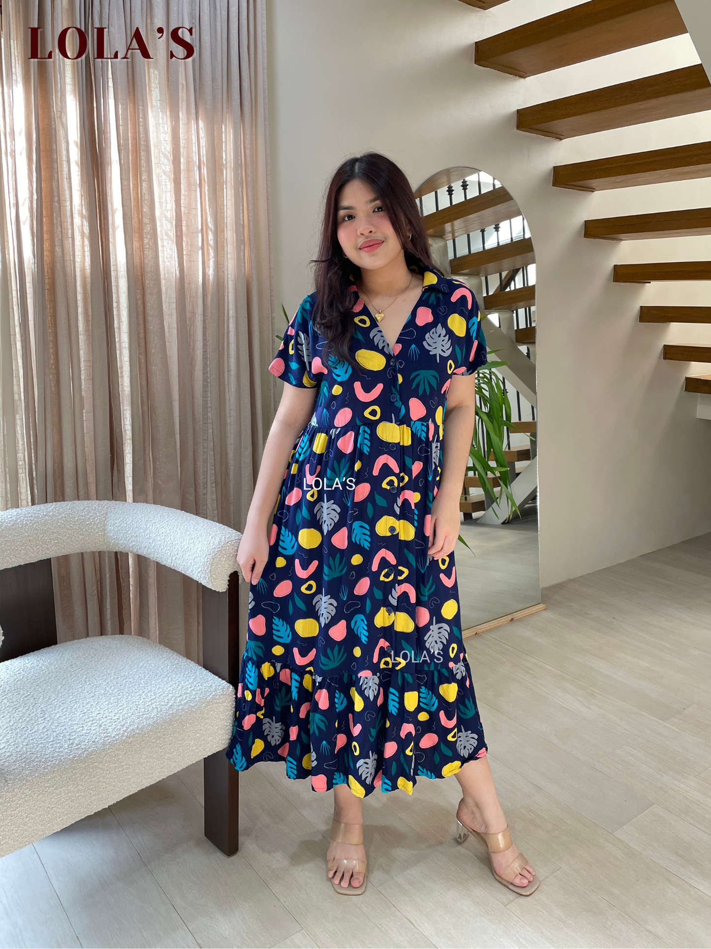 Regine Dress (Painted Foliage)