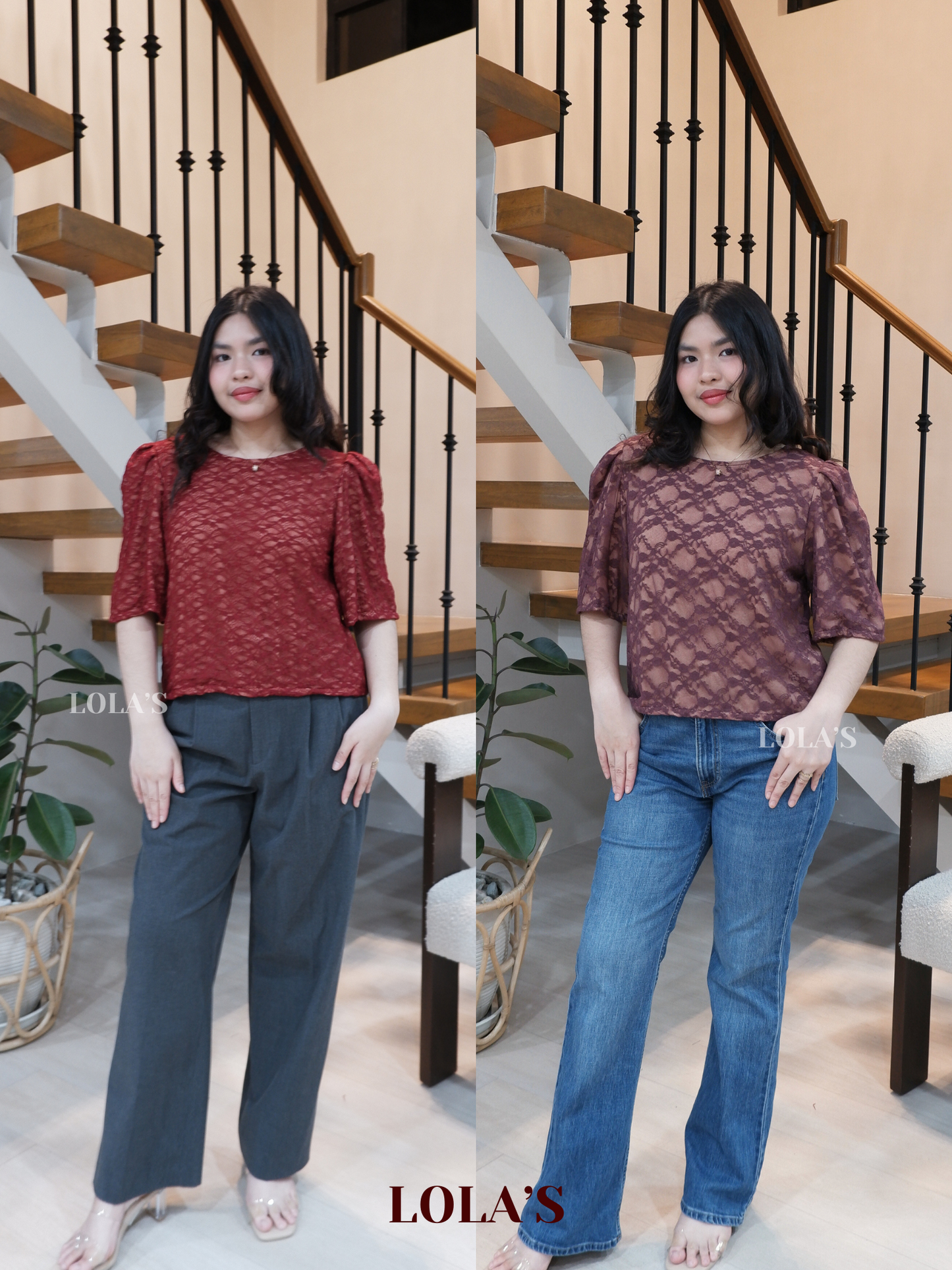 Vivian Top (Old Mauve Lace)