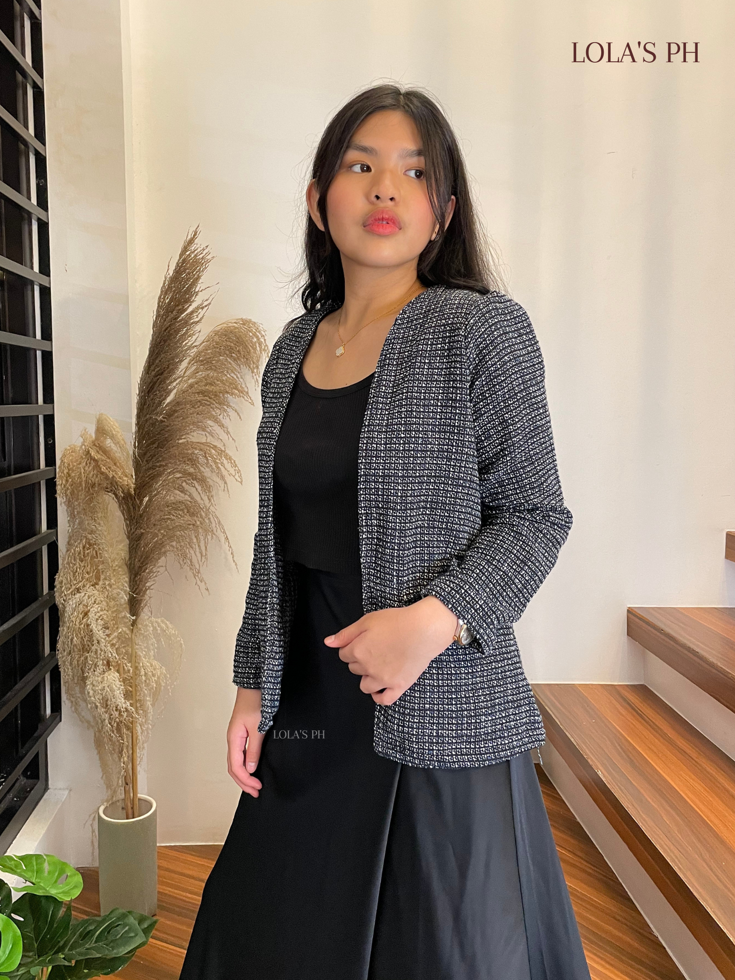 Jorz Tweed Blazer (Navy Blue)