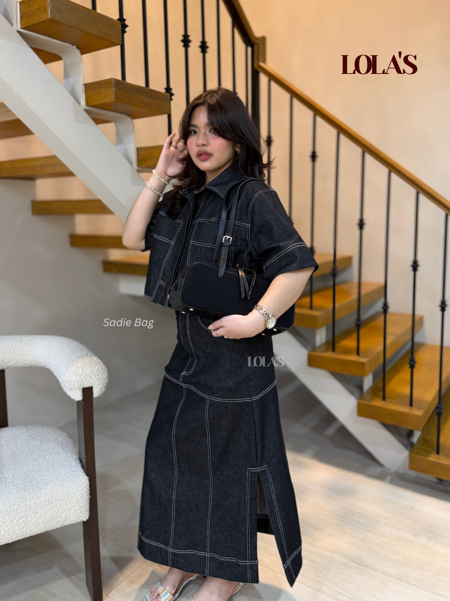 Sabina Top (Black Denim)