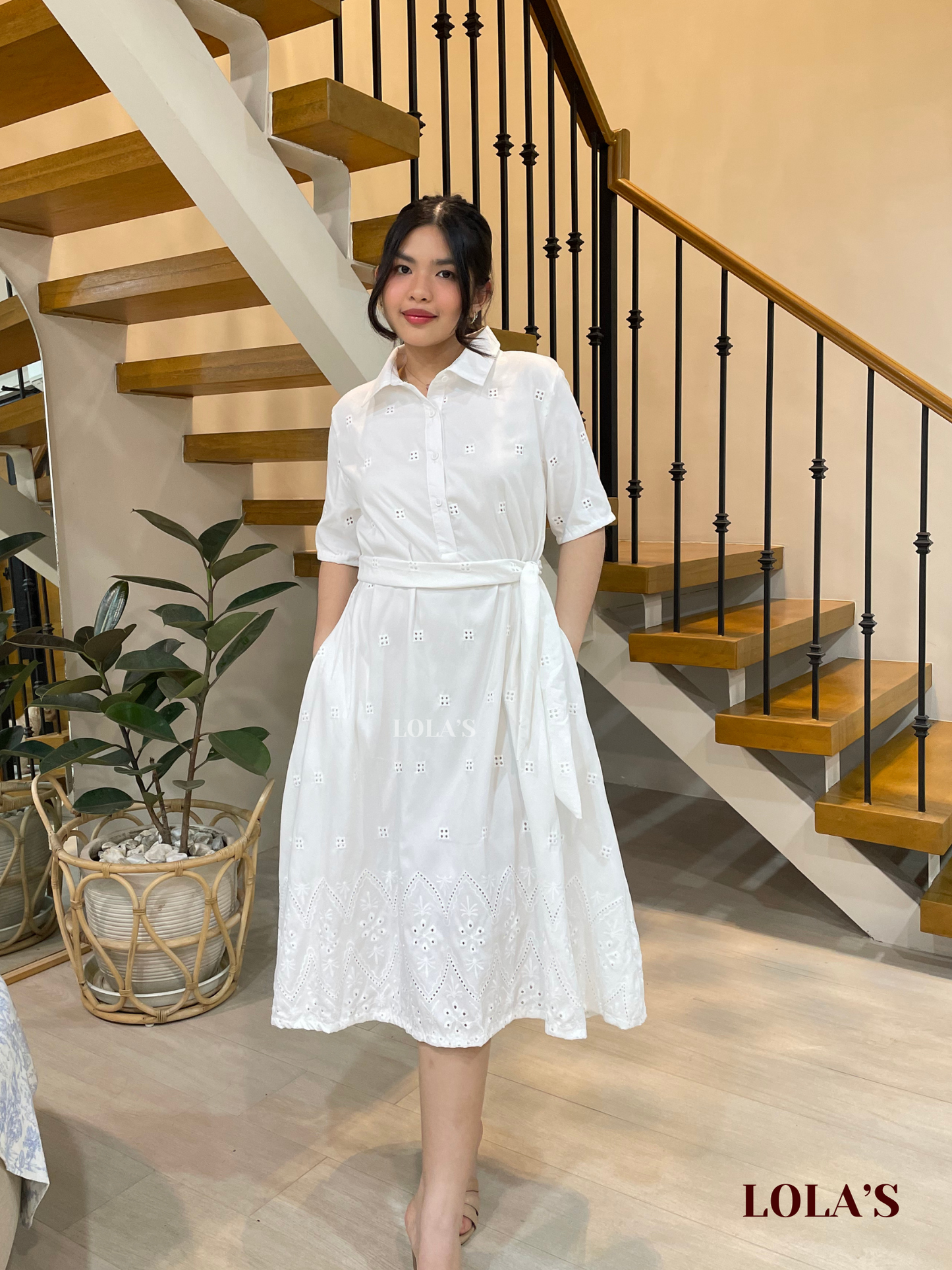 Bianca Dress (White Eyelet)