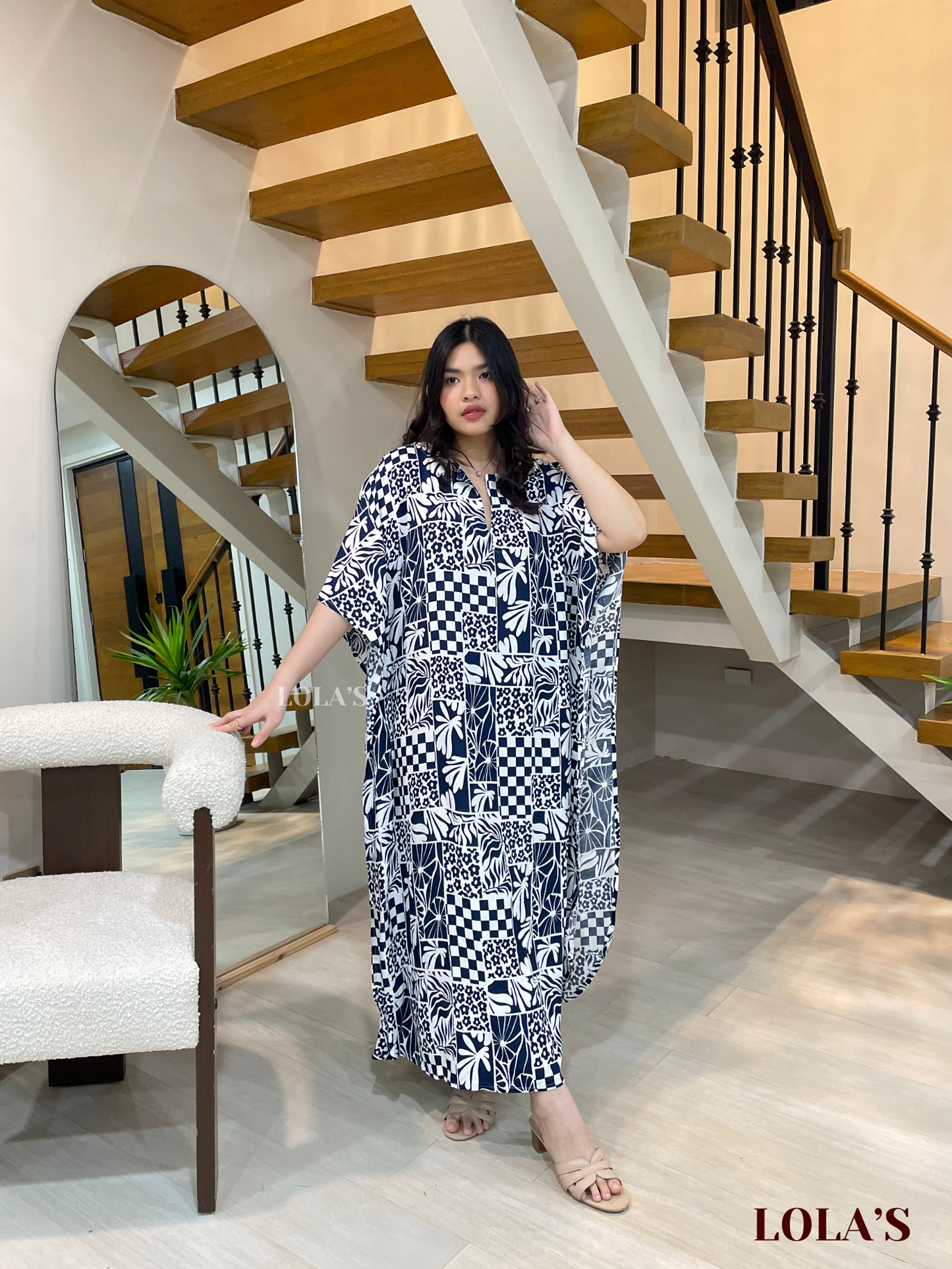 Donya Dress (Retro Blue)