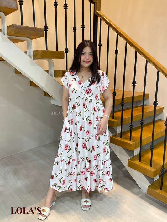 Jane Dress (White Hibiscus)