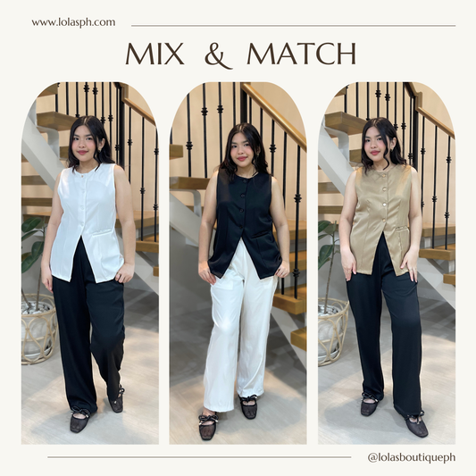Louchie Coords MM (White Top-Black Pants)